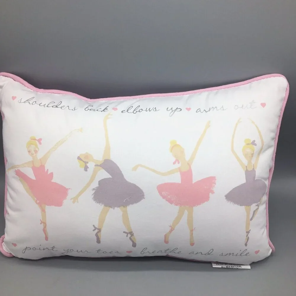 5pc Nicole Miller Ballerina FULL QUEEN Set Comforter Pillows Dance Hearts Pink